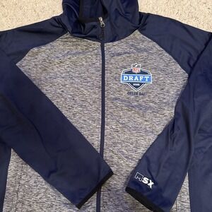 MSX By Michael Strahan 2025 NFL Draft Full Zip Hoodie XL Navy & Heather Gray